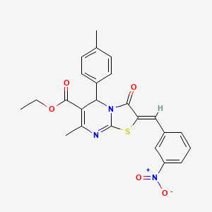 ethyl 7-methyl-5-(4-methylphenyl)-2-(3-nitrobenzylidene)-3-oxo-2,3-dihydro-5H-[1,3]thiazolo[3,2-a]pyrimidine-6-carboxylate