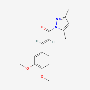 molecular formula C16H18N2O3 B3878536 1-[3-(3,4-dimethoxyphenyl)acryloyl]-3,5-dimethyl-1H-pyrazole 