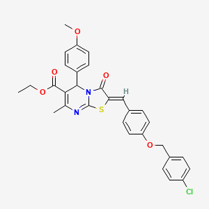 ethyl 2-{4-[(4-chlorobenzyl)oxy]benzylidene}-5-(4-methoxyphenyl)-7-methyl-3-oxo-2,3-dihydro-5H-[1,3]thiazolo[3,2-a]pyrimidine-6-carboxylate