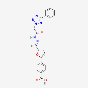molecular formula C21H16N6O4 B3878590 4-(5-{2-[(5-phenyl-2H-tetrazol-2-yl)acetyl]carbonohydrazonoyl}-2-furyl)benzoic acid 