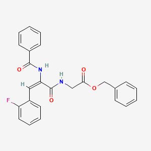 molecular formula C25H21FN2O4 B3878603 benzyl N-[2-(benzoylamino)-3-(2-fluorophenyl)acryloyl]glycinate 