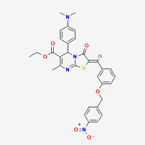 ethyl 5-[4-(dimethylamino)phenyl]-7-methyl-2-{3-[(4-nitrobenzyl)oxy]benzylidene}-3-oxo-2,3-dihydro-5H-[1,3]thiazolo[3,2-a]pyrimidine-6-carboxylate