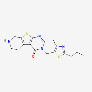 3-[(4-methyl-2-propyl-1,3-thiazol-5-yl)methyl]-5,6,7,8-tetrahydropyrido[4',3':4,5]thieno[2,3-d]pyrimidin-4(3H)-one dihydrochloride