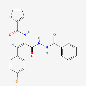 molecular formula C21H16BrN3O4 B3878648 N-[1-[(2-benzoylhydrazino)carbonyl]-2-(4-bromophenyl)vinyl]-2-furamide 