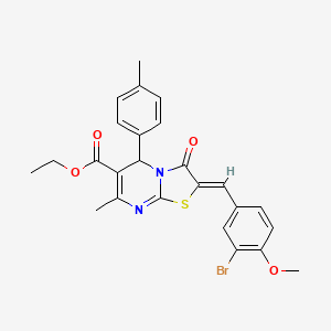 ethyl 2-(3-bromo-4-methoxybenzylidene)-7-methyl-5-(4-methylphenyl)-3-oxo-2,3-dihydro-5H-[1,3]thiazolo[3,2-a]pyrimidine-6-carboxylate