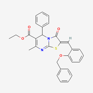 molecular formula C30H26N2O4S B3878679 ethyl 2-[2-(benzyloxy)benzylidene]-7-methyl-3-oxo-5-phenyl-2,3-dihydro-5H-[1,3]thiazolo[3,2-a]pyrimidine-6-carboxylate 