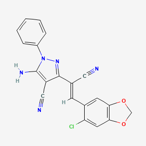 5-amino-3-[2-(6-chloro-1,3-benzodioxol-5-yl)-1-cyanovinyl]-1-phenyl-1H-pyrazole-4-carbonitrile
