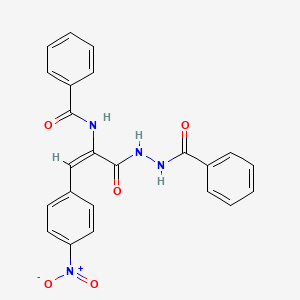 molecular formula C23H18N4O5 B3878689 N-[1-[(2-benzoylhydrazino)carbonyl]-2-(4-nitrophenyl)vinyl]benzamide 