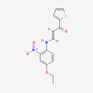 molecular formula C15H14N2O4S B3878724 3-[(4-ethoxy-2-nitrophenyl)amino]-1-(2-thienyl)-2-propen-1-one 