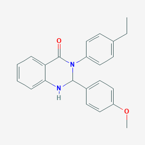 molecular formula C23H22N2O2 B387873 3-(4-Ethyl-phenyl)-2-(4-methoxy-phenyl)-2,3-dihydro-1H-quinazolin-4-one 