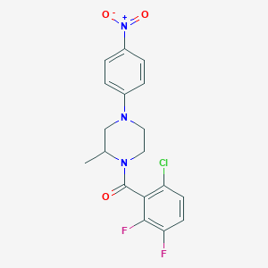 molecular formula C18H16ClF2N3O3 B3878734 1-(6-chloro-2,3-difluorobenzoyl)-2-methyl-4-(4-nitrophenyl)piperazine 