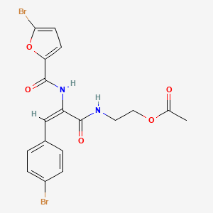 molecular formula C18H16Br2N2O5 B3878747 2-{[2-[(5-bromo-2-furoyl)amino]-3-(4-bromophenyl)acryloyl]amino}ethyl acetate 