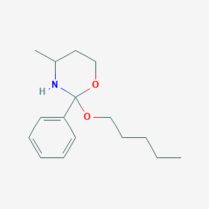 molecular formula C16H25NO2 B038788 2-n-Pentyloxy-2-phenyl-4-methylmorpholine CAS No. 120813-97-0