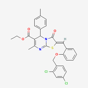 ethyl 2-{2-[(2,4-dichlorobenzyl)oxy]benzylidene}-7-methyl-5-(4-methylphenyl)-3-oxo-2,3-dihydro-5H-[1,3]thiazolo[3,2-a]pyrimidine-6-carboxylate