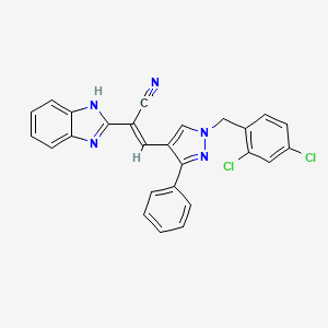 2-(1H-benzimidazol-2-yl)-3-[1-(2,4-dichlorobenzyl)-3-phenyl-1H-pyrazol-4-yl]acrylonitrile