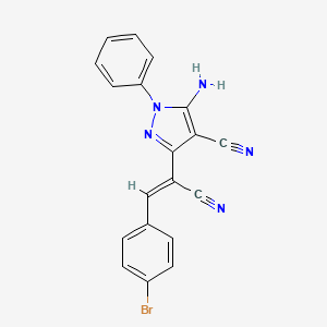 molecular formula C19H12BrN5 B3878835 5-amino-3-[2-(4-bromophenyl)-1-cyanovinyl]-1-phenyl-1H-pyrazole-4-carbonitrile 