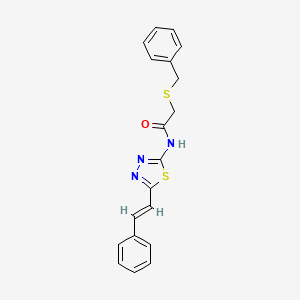 2-(benzylthio)-N-[5-(2-phenylvinyl)-1,3,4-thiadiazol-2-yl]acetamide