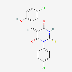 5-(5-chloro-2-hydroxybenzylidene)-1-(4-chlorophenyl)-2-thioxodihydro-4,6(1H,5H)-pyrimidinedione