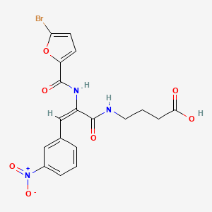 molecular formula C18H16BrN3O7 B3878882 4-{[2-[(5-bromo-2-furoyl)amino]-3-(3-nitrophenyl)acryloyl]amino}butanoic acid 