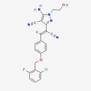 5-amino-3-(2-{4-[(2-chloro-6-fluorobenzyl)oxy]phenyl}-1-cyanovinyl)-1-(2-hydroxyethyl)-1H-pyrazole-4-carbonitrile