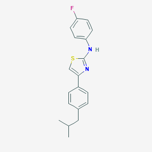 molecular formula C19H19FN2S B387890 N-(4-fluorophenyl)-4-[4-(2-methylpropyl)phenyl]-1,3-thiazol-2-amine 