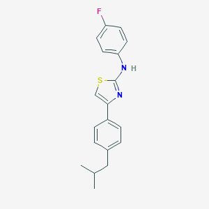 N-(4-fluorophenyl)-4-[4-(2-methylpropyl)phenyl]-1,3-thiazol-2-amine