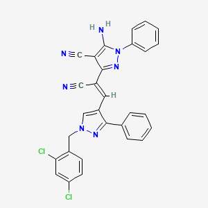 5-amino-3-{1-cyano-2-[1-(2,4-dichlorobenzyl)-3-phenyl-1H-pyrazol-4-yl]vinyl}-1-phenyl-1H-pyrazole-4-carbonitrile