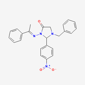 1-benzyl-2-(4-nitrophenyl)-3-[(1-phenylethylidene)amino]-4-imidazolidinone