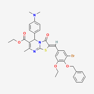ethyl 2-[4-(benzyloxy)-3-bromo-5-ethoxybenzylidene]-5-[4-(dimethylamino)phenyl]-7-methyl-3-oxo-2,3-dihydro-5H-[1,3]thiazolo[3,2-a]pyrimidine-6-carboxylate