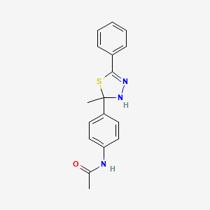 molecular formula C17H17N3OS B3878952 N-[4-(2-methyl-5-phenyl-2,3-dihydro-1,3,4-thiadiazol-2-yl)phenyl]acetamide 