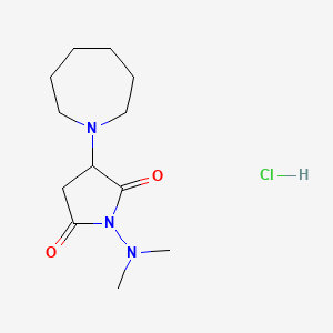molecular formula C12H22ClN3O2 B3878975 3-(1-azepanyl)-1-(dimethylamino)-2,5-pyrrolidinedione hydrochloride 