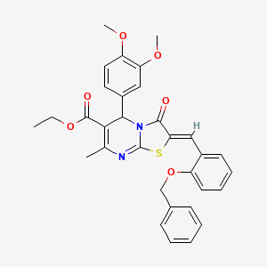 ethyl 2-[2-(benzyloxy)benzylidene]-5-(3,4-dimethoxyphenyl)-7-methyl-3-oxo-2,3-dihydro-5H-[1,3]thiazolo[3,2-a]pyrimidine-6-carboxylate