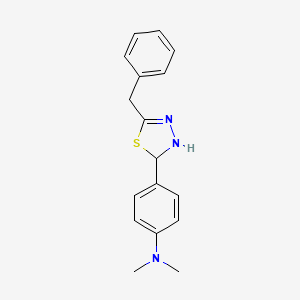 molecular formula C17H19N3S B3878988 4-(5-benzyl-2,3-dihydro-1,3,4-thiadiazol-2-yl)-N,N-dimethylaniline 