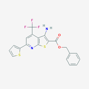 molecular formula C20H13F3N2O2S2 B387899 Benzyl 3-amino-6-(2-thienyl)-4-(trifluoromethyl)thieno[2,3-b]pyridine-2-carboxylate 