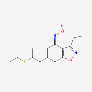 molecular formula C14H22N2O2S B3878992 3-ethyl-6-[2-(ethylthio)propyl]-6,7-dihydro-1,2-benzisoxazol-4(5H)-one oxime 