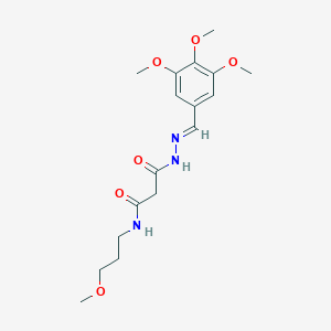 molecular formula C17H25N3O6 B3879018 N-(3-methoxypropyl)-3-oxo-3-[2-(3,4,5-trimethoxybenzylidene)hydrazino]propanamide 