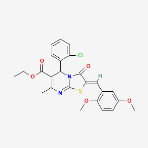 ethyl 5-(2-chlorophenyl)-2-(2,5-dimethoxybenzylidene)-7-methyl-3-oxo-2,3-dihydro-5H-[1,3]thiazolo[3,2-a]pyrimidine-6-carboxylate