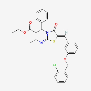 ethyl 2-{3-[(2-chlorobenzyl)oxy]benzylidene}-7-methyl-3-oxo-5-phenyl-2,3-dihydro-5H-[1,3]thiazolo[3,2-a]pyrimidine-6-carboxylate