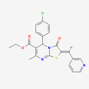 ethyl 5-(4-chlorophenyl)-7-methyl-3-oxo-2-(3-pyridinylmethylene)-2,3-dihydro-5H-[1,3]thiazolo[3,2-a]pyrimidine-6-carboxylate