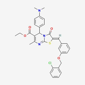 ethyl 2-{3-[(2-chlorobenzyl)oxy]benzylidene}-5-[4-(dimethylamino)phenyl]-7-methyl-3-oxo-2,3-dihydro-5H-[1,3]thiazolo[3,2-a]pyrimidine-6-carboxylate