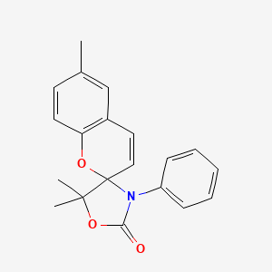 molecular formula C20H19NO3 B3879087 5',5',6-trimethyl-3'-phenyl-2'H-spiro[chromene-2,4'-[1,3]oxazolidin]-2'-one 