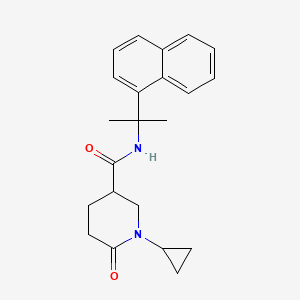molecular formula C22H26N2O2 B3879095 1-cyclopropyl-N-[1-methyl-1-(1-naphthyl)ethyl]-6-oxo-3-piperidinecarboxamide 