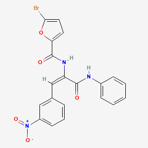 molecular formula C20H14BrN3O5 B3879124 N-[1-(anilinocarbonyl)-2-(3-nitrophenyl)vinyl]-5-bromo-2-furamide 