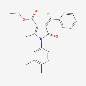 molecular formula C23H23NO3 B3879126 ethyl 4-benzylidene-1-(3,4-dimethylphenyl)-2-methyl-5-oxo-4,5-dihydro-1H-pyrrole-3-carboxylate 