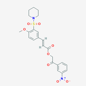 molecular formula C23H24N2O8S B3879132 2-(3-nitrophenyl)-2-oxoethyl 3-[4-methoxy-3-(1-piperidinylsulfonyl)phenyl]acrylate 