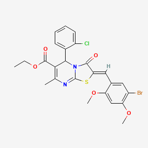 molecular formula C25H22BrClN2O5S B3879138 ethyl 2-(5-bromo-2,4-dimethoxybenzylidene)-5-(2-chlorophenyl)-7-methyl-3-oxo-2,3-dihydro-5H-[1,3]thiazolo[3,2-a]pyrimidine-6-carboxylate 