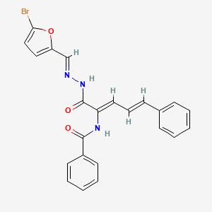 molecular formula C23H18BrN3O3 B3879150 N-[1-({2-[(5-bromo-2-furyl)methylene]hydrazino}carbonyl)-4-phenyl-1,3-butadien-1-yl]benzamide 
