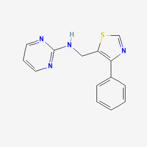 molecular formula C14H12N4S B3879151 N-[(4-phenyl-1,3-thiazol-5-yl)methyl]-2-pyrimidinamine 
