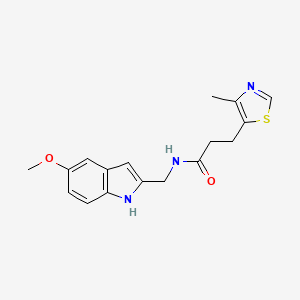 N-[(5-methoxy-1H-indol-2-yl)methyl]-3-(4-methyl-1,3-thiazol-5-yl)propanamide