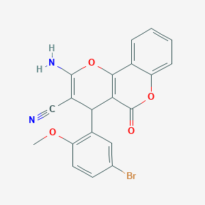 molecular formula C20H13BrN2O4 B387917 2-amino-4-(5-bromo-2-methoxyphenyl)-5-oxo-4H,5H-pyrano[3,2-c]chromene-3-carbonitrile CAS No. 304880-25-9
